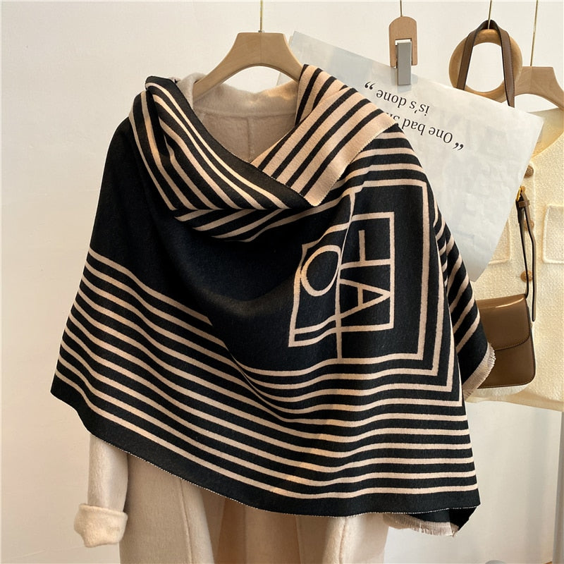XXL Damen Winterschal Kaschmir Viskose Stola Schlauchschal  Halstuch Strickschal Loop NEU