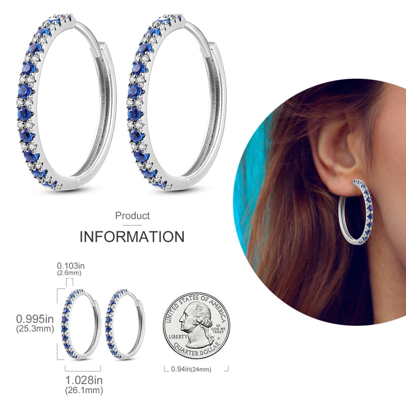 1 Paar Creolen aus 925 sterling Silber Ohrringe Ohrschmuck Zirkonia Ohrstecker