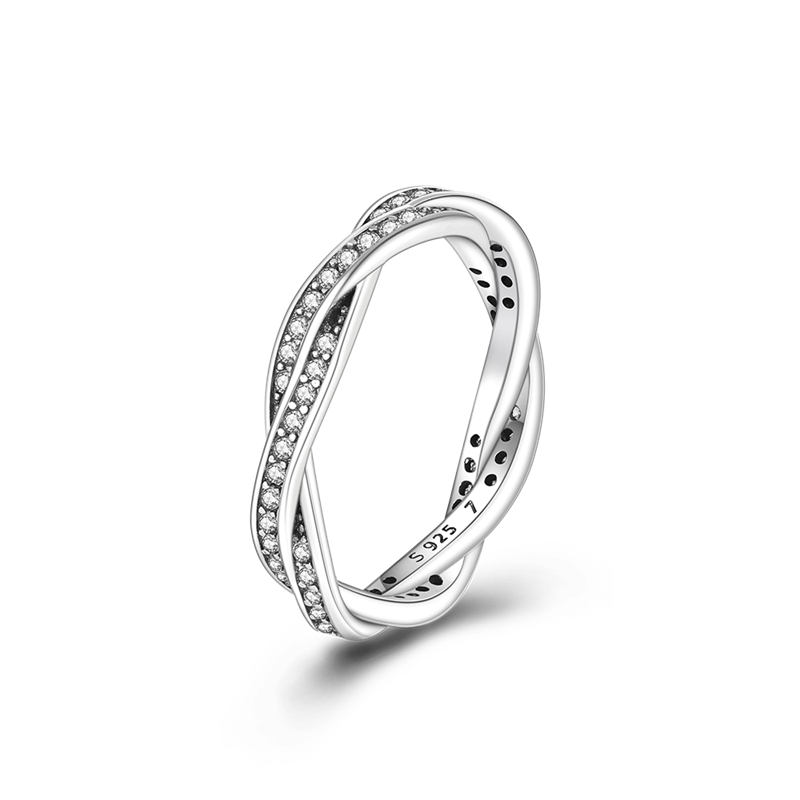 Massiv Sterling Silber 925 Ring filigran Fashion Damenring mit AAA Zirkonia