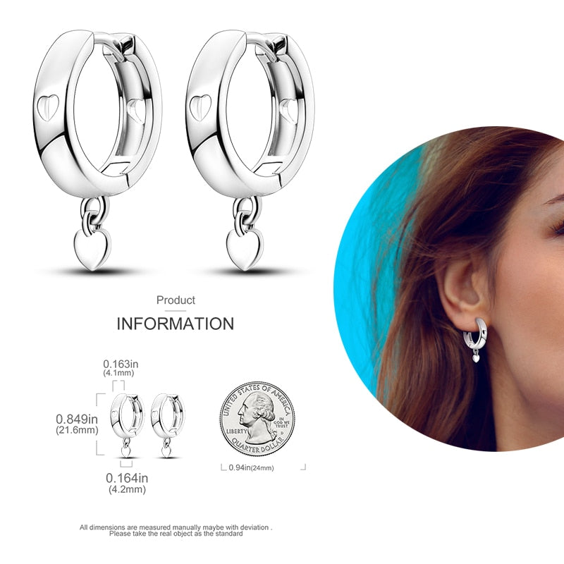 1 Paar Creolen aus 925 sterling Silber Ohrringe Ohrschmuck Zirkonia Ohrstecker