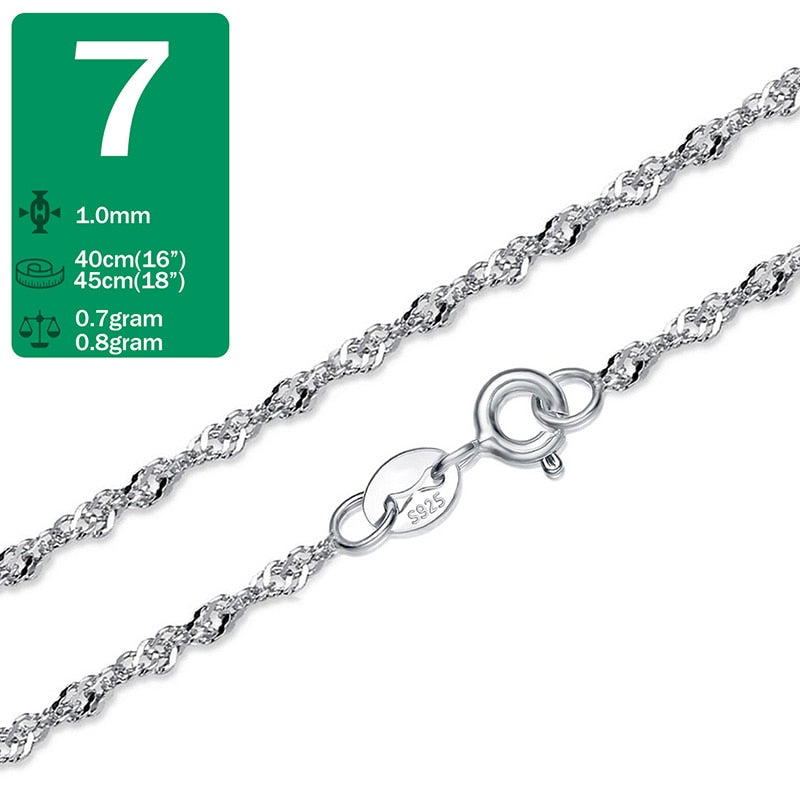 Damen Fashion Halskette aus echtem 925er Sterling silber Panzerkette 40 cm/45 cm 0,8 mm