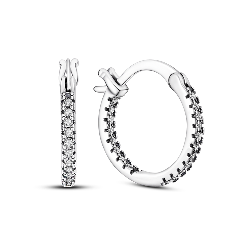 1 Paar Creolen aus 925 sterling Silber Ohrringe Ohrschmuck Zirkonia Ohrstecker