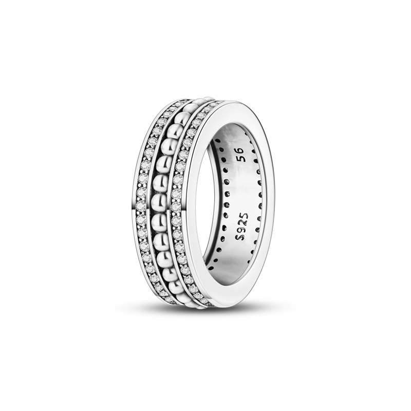 Massiv Sterling Silber 925 Ring filigran Fashion Damenring mit AAA Zirkonia