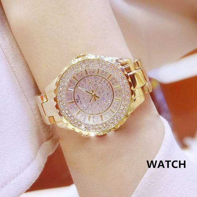 Damen Armband Uhr Mode Fashion Strass Luxus Chronograph Business Schmuck