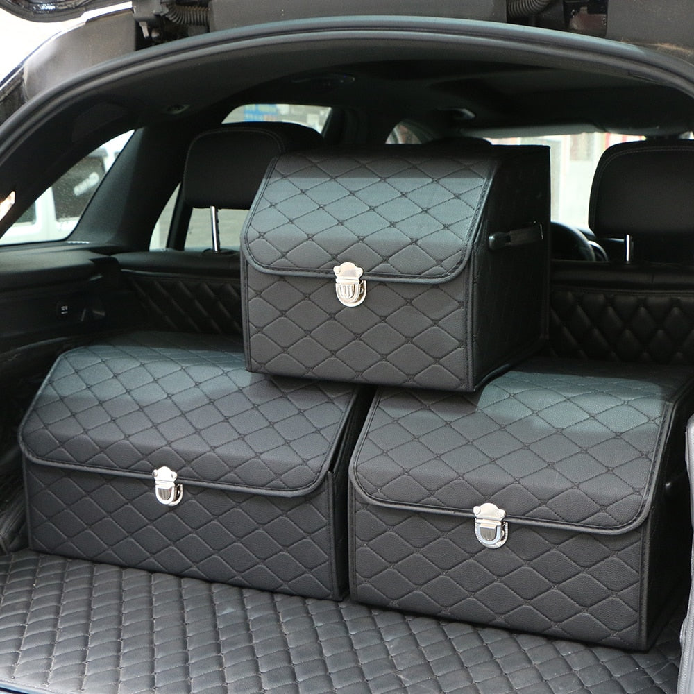 Leder Aufbewahrungsbox Kofferraum Organizer Auto Tasche Klappbarer
