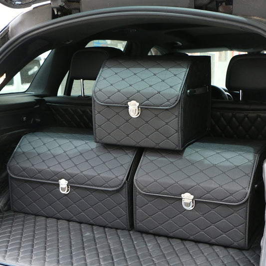 Leder Aufbewahrungsbox Kofferraum Organizer Auto Tasche Klappbarer