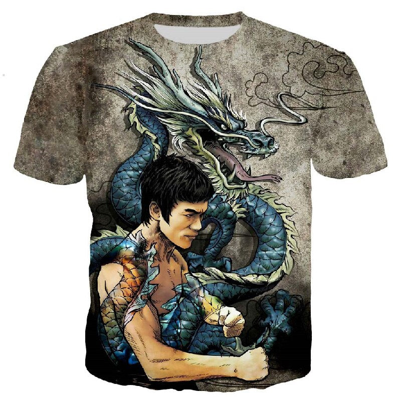 Unisex 3D-T-Shirt Streetwear Fashion Kung Fu Super Star Bruce Lee