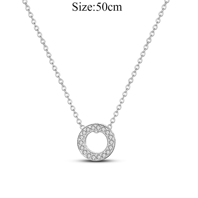 Massiv Sterling Silber 925 Panzerkette Fashion Halskette mit Zirkonia Anhänger Damen