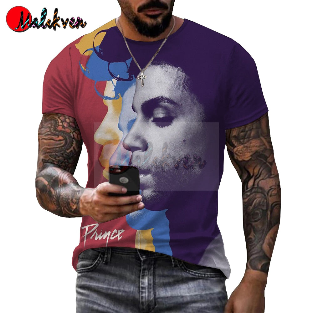 Herren Prince 3D T-Shirt Rundhals Unisex Sommer Streetwear