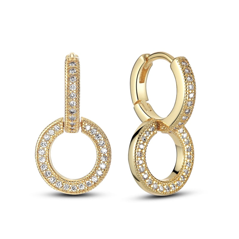 1 Paar Creolen aus 925 sterling Silber Ohrringe Ohrschmuck Zirkonia Ohrstecker