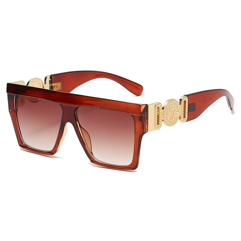 Designer Sonnenbrille Damen Herren Quadratische Übergröße Gläser Vintage UV400