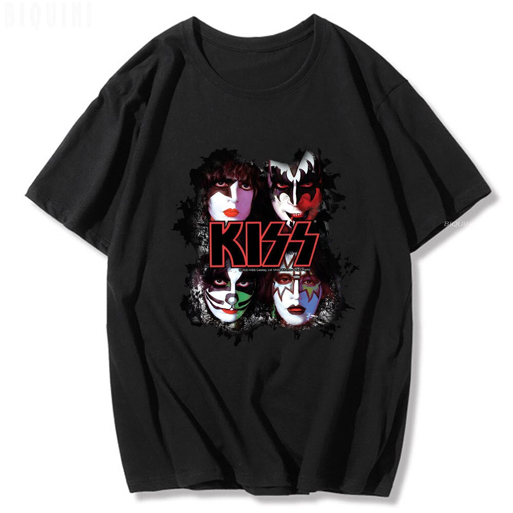 Rock Band Kiss Herren 3D T-Shirt Rundhals Unisex Streetwear100% Baumwolle
