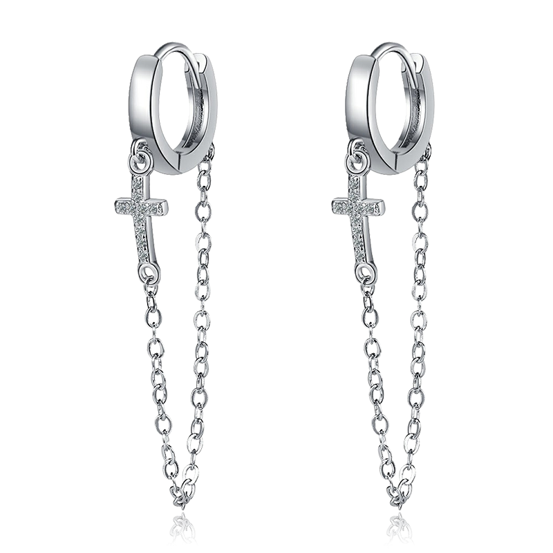 1 Paar Creolen aus 925 sterling Silber Ohrringe Ohrschmuck Zirkonia Ohrstecker