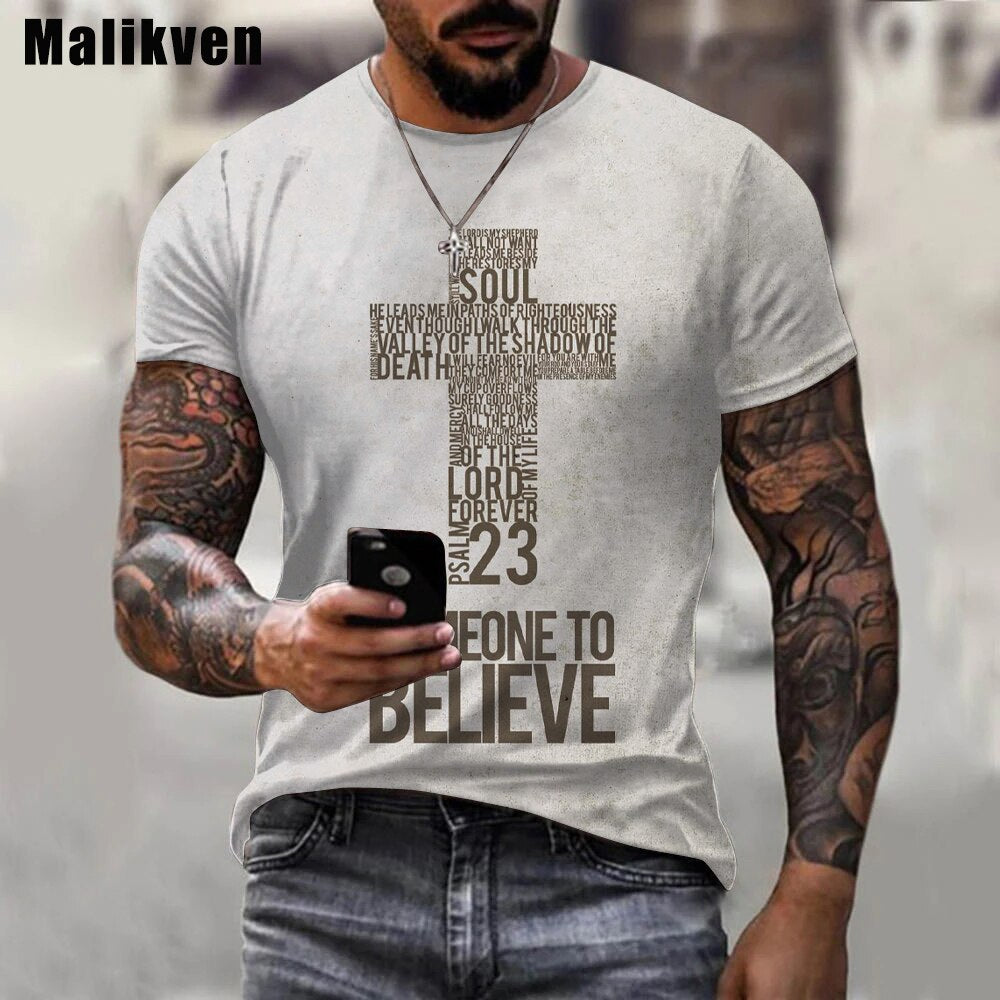 3D T-Shirt Unisex Sommer Streetwear Jesus Christus Kreuz