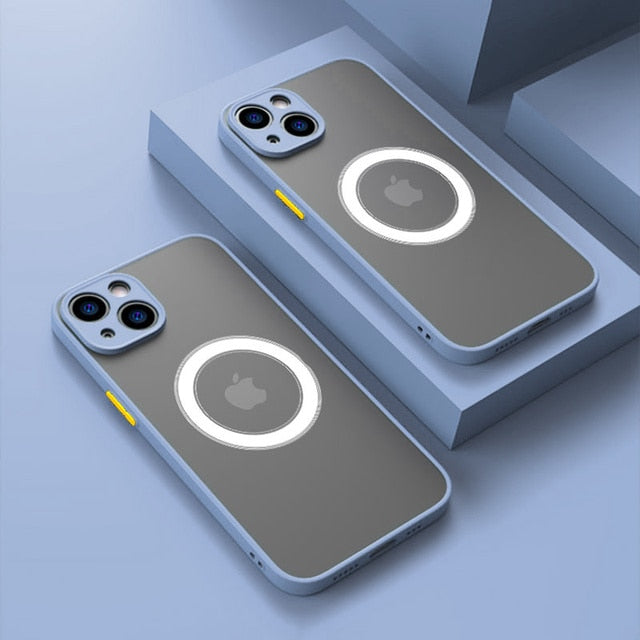 Matte Magnetische Handy Hülle IPhone 14 13 12 11 Pro Fashion Tasche Cove Schutzhülle Cover