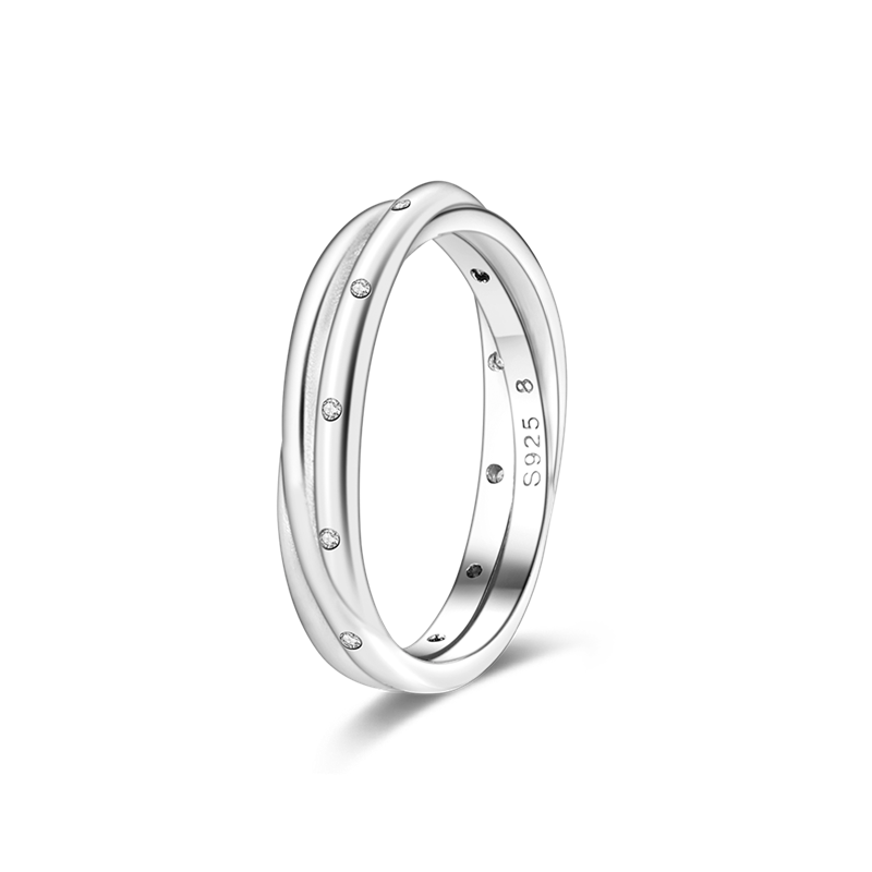 Massiv Sterling Silber 925 Ring filigran Fashion Damenring mit AAA Zirkonia