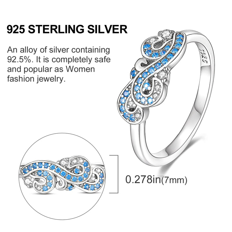 Massiv Sterling Silber 925 Ring filigran Fashion Damenring mit AAA Zirkonia