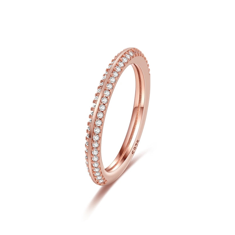 Massiv Sterling Silber 925er Ring filigran Fashion Damenring mit 3A Zirkonia