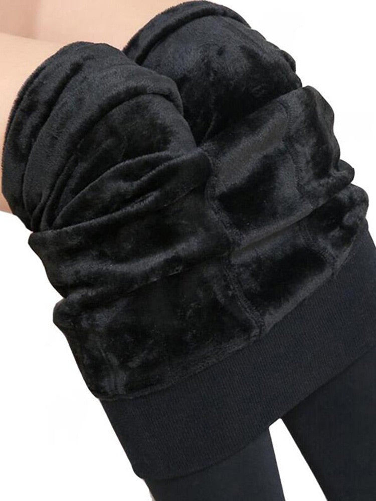Winter Leggings Warm Thermo Hose Innenfleece Strumpfhose Frauen Blickdicht Hosen