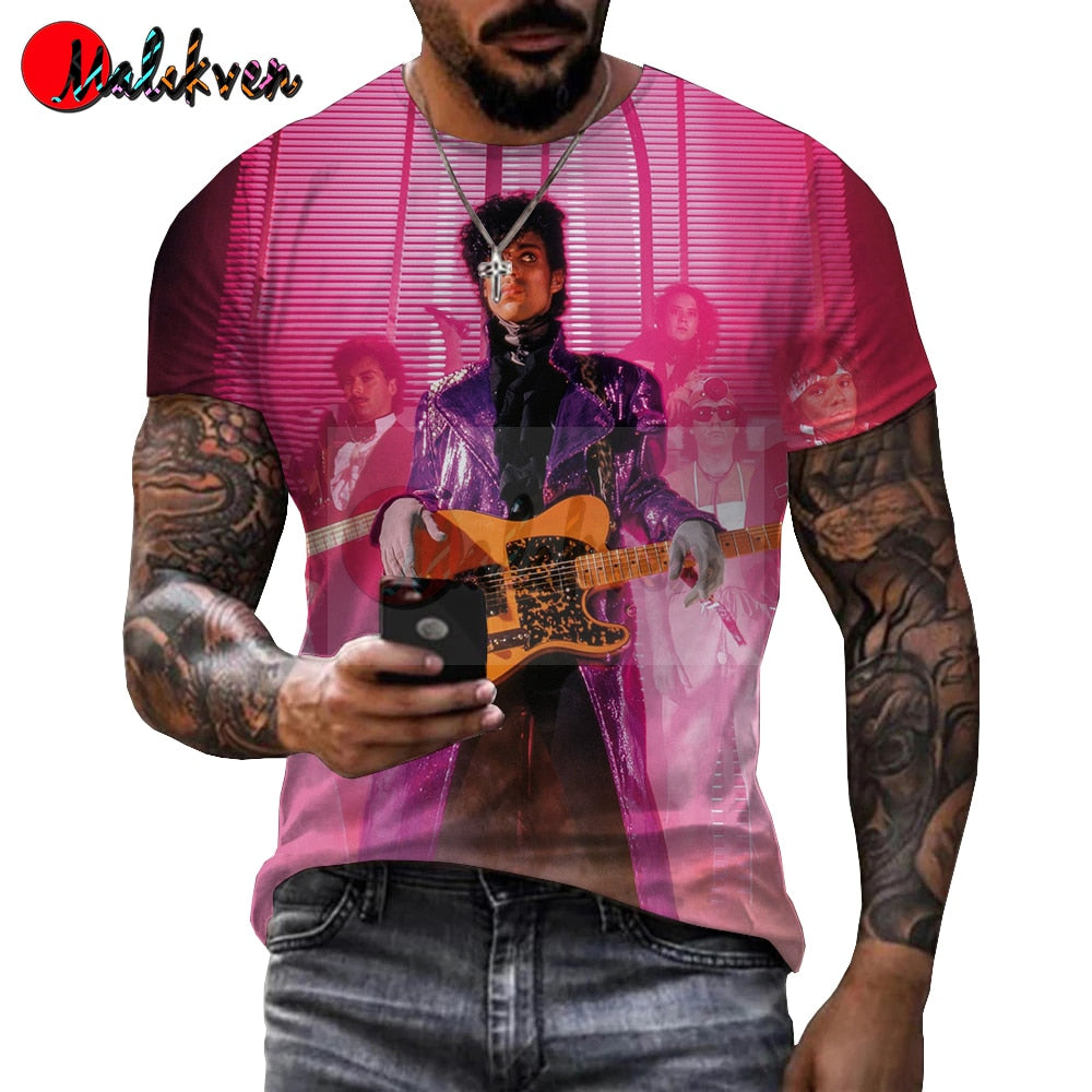 Herren Prince 3D T-Shirt Rundhals Unisex Sommer Streetwear