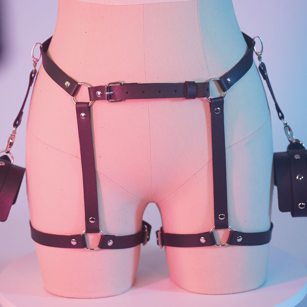 Leder Bein Harness Strumpfband Sexy Toys Punk Goth Frauen Bdsm Bondage Dessous
