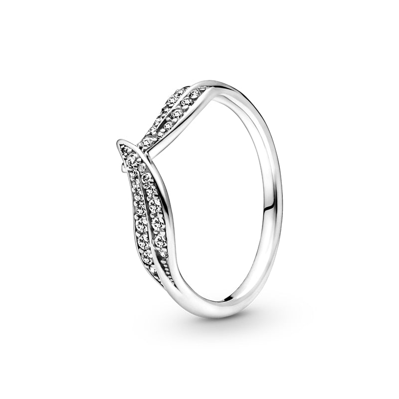 Massiv Sterling Silber 925 Ring filigran Fashion Damenring mit AAA Zirkonia