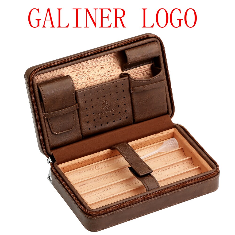 COHIBA Leder Reise Humidor Zigarre Box Zeder Holz Tragbare