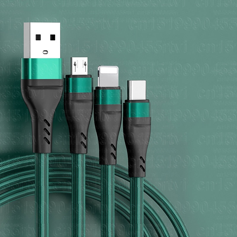 3 in 1 Ladekabel USB Typ C Schnell Datenkabel für Samsung Huawei Handy Schnellladekabel