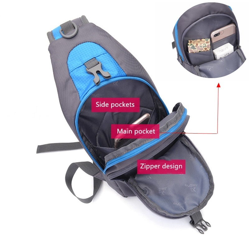 Brusttasche CROSSOVER BAUCHTASCHE HÜFTTASCHE UMHÄNGETASCHE mit Flasche Rucksack