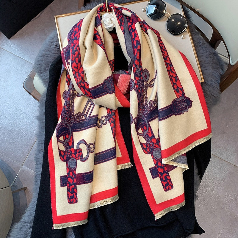 XXL Damen Winterschal Kaschmir Viskose Stola Schlauchschal  Halstuch Strickschal Loop NEU