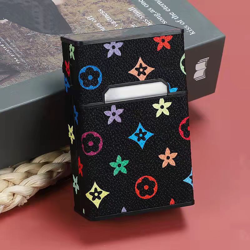 Zigarettenetui Etui 20 Zigaretten Dose Metall Box Mini Kunst Leder Accessories