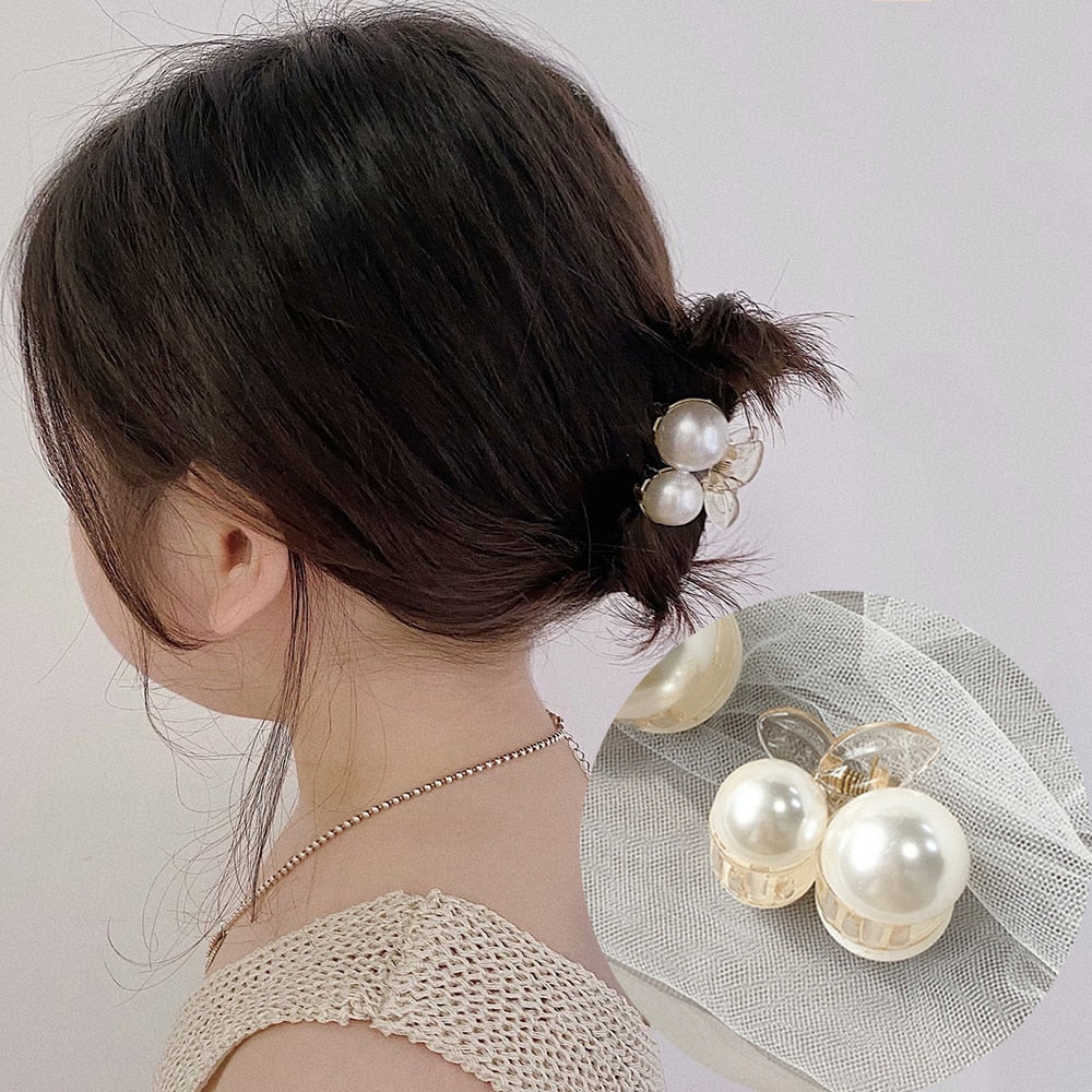 Damen Groß Perlen Haar Klauen Elegant Acryl Haarspange Hyperbole Haarklammer Neu