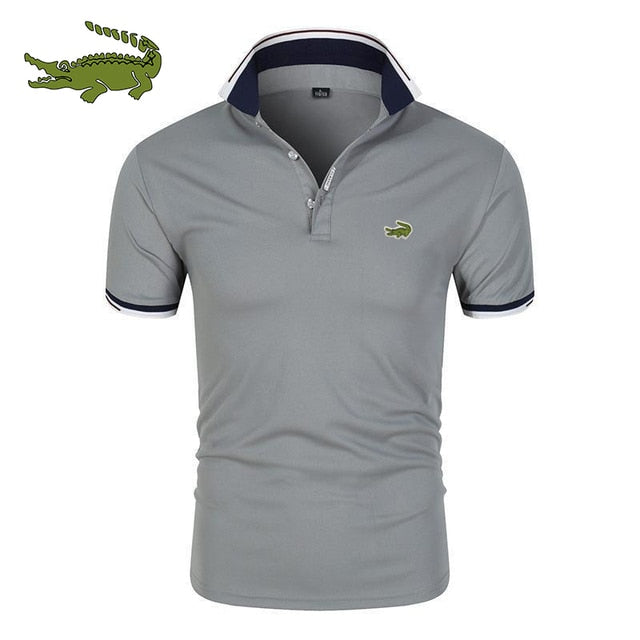 Herren Poloshirt Kontrast Kragen Polo Kurzarm Slim Fit Hemd Polohemd T-Shirt NEU
