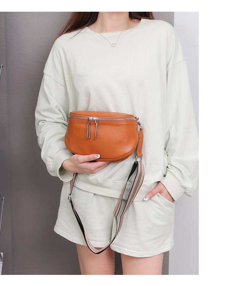 ECHT LEDER CROSSOVER BAUCHTASCHE HÜFTTASCHE UMHÄNGETASCHE BODYBAG NEU