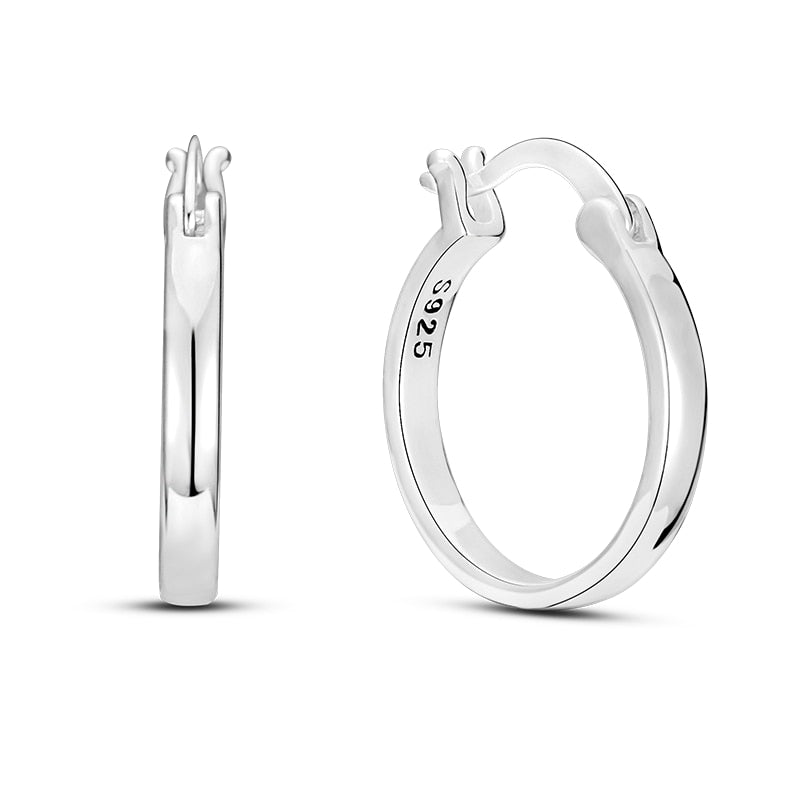 1 Paar Creolen aus 925 sterling Silber Ohrringe Ohrschmuck Zirkonia Ohrstecker