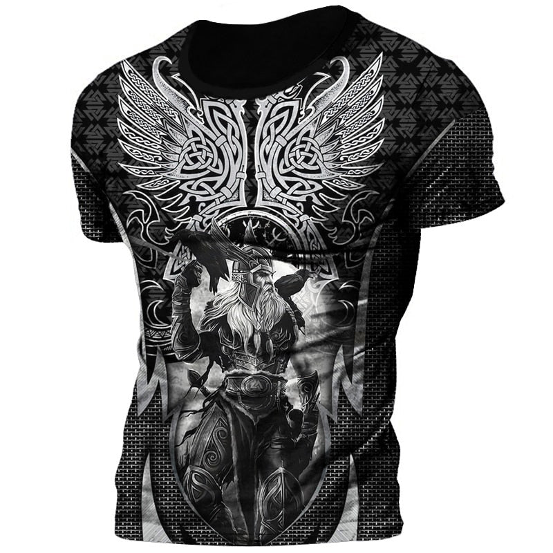 Männer Vikings Symbol Retro Vintage 3D T-Shirt Rundhals Unisex  Streetwear
