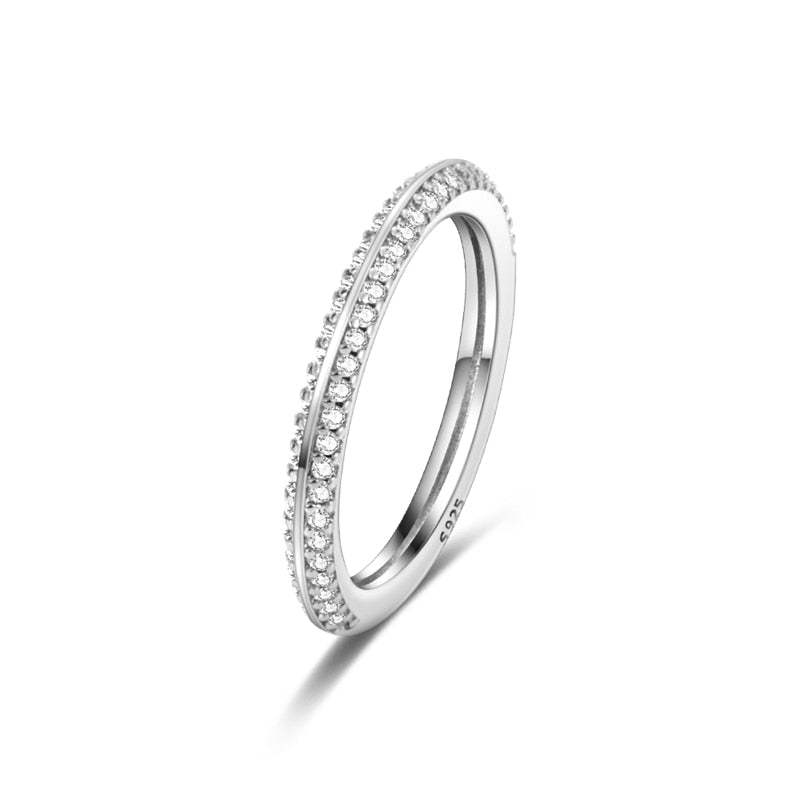 Massiv Sterling Silber 925er Ring filigran Fashion Damenring mit 3A Zirkonia