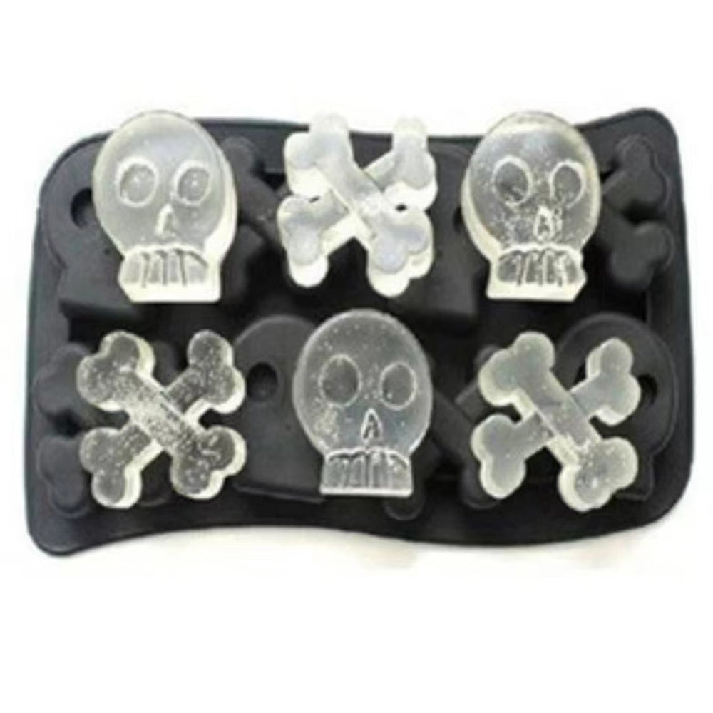 3D Silikon Eiswürfelform Totenkopf Skull Party Eiswürfel Cocktails Whiskey
