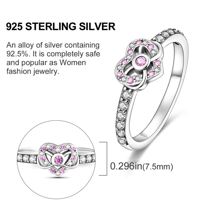 Massiv Sterling Silber 925 Ring filigran Fashion Damenring mit AAA Zirkonia