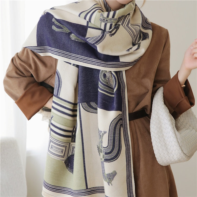 Fashion Damen Winterschal Viskose Stola Schlauchschal  Halstuch Strickschal Loop NEU