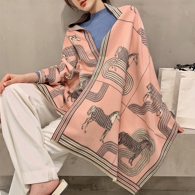 XXL Damen Winterschal Kaschmir Viskose Stola Schlauchschal  Halstuch Strickschal Loop NEU