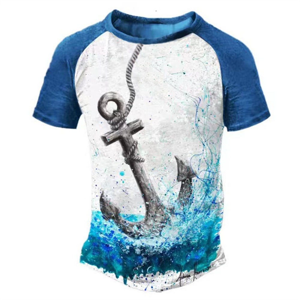 Fashion Herren Vintage Motorsport 3D T-Shirt Rundhals Unisex Sommer Streetwear