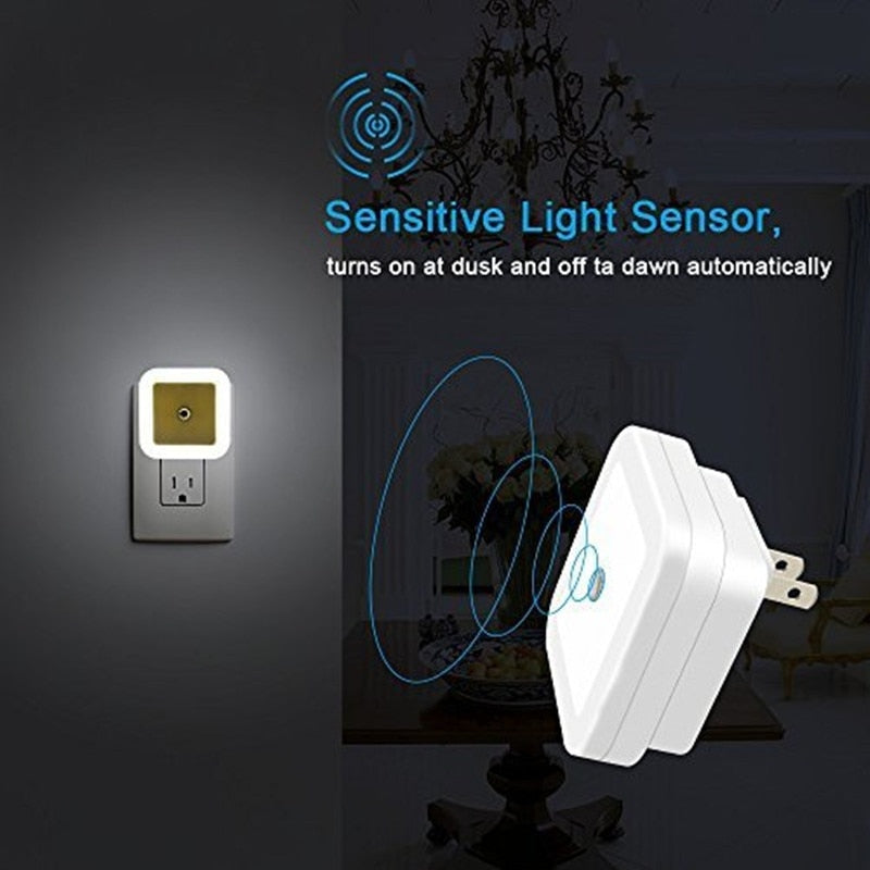 LED Nachtlicht 0.8W 230V Bewegungsmelder 5m 360° Infrarot Lampe Steckdosen Licht