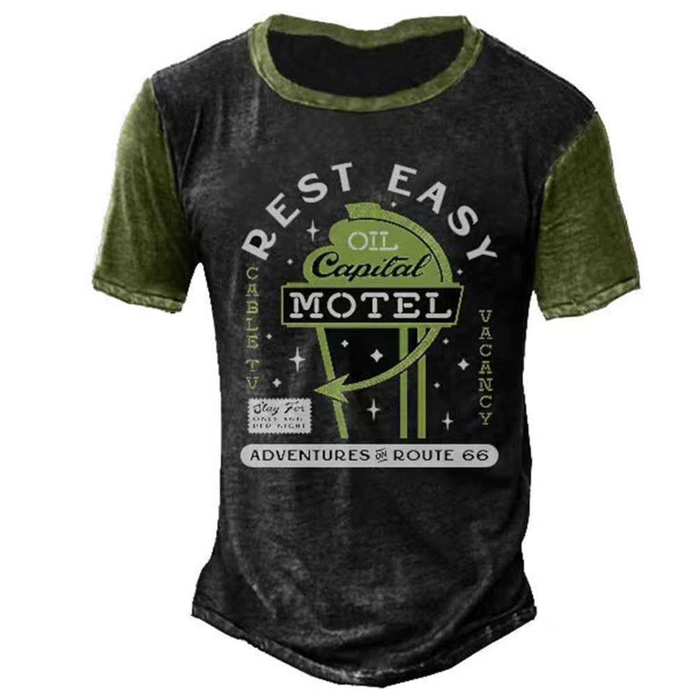 Fashion Herren Vintage Motorsport 3D T-Shirt Rundhals Unisex Sommer Streetwear