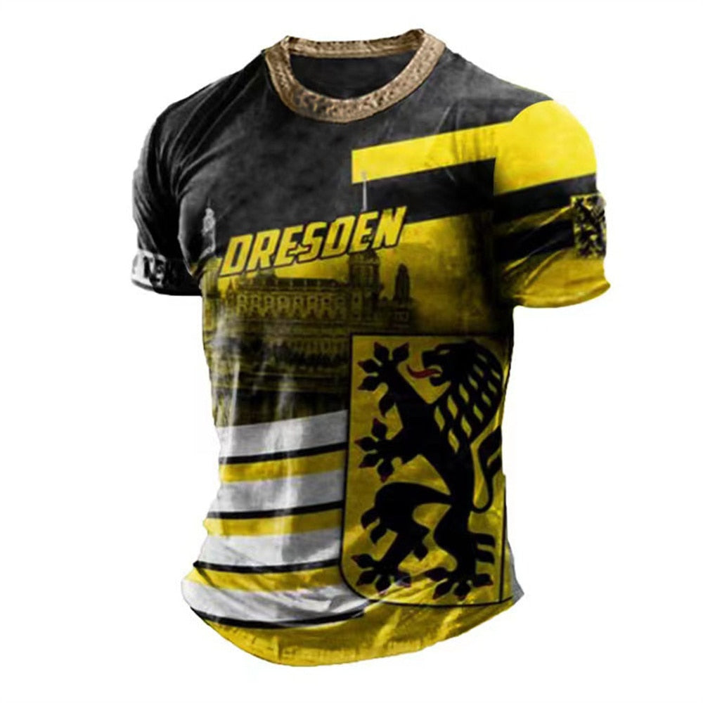 Fashion Herren Vintage Motorsport 3D T-Shirt Rundhals Unisex Sommer Streetwear