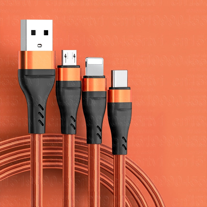 3 in 1 Ladekabel USB Typ C Schnell Datenkabel für Samsung Huawei Handy Schnellladekabel