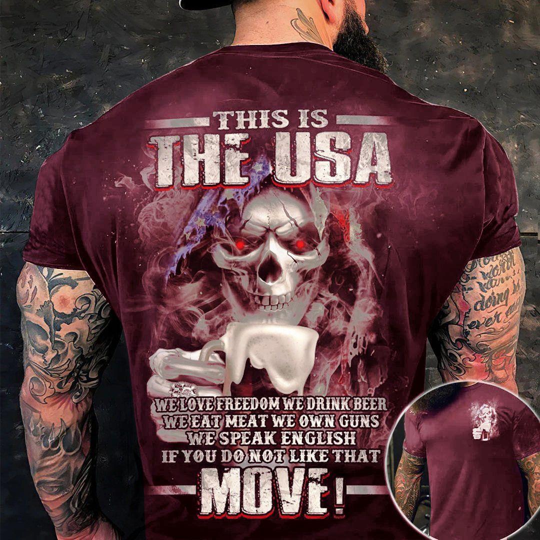 Männer Metal Skull 3D T-Shirt Rundhals Unisex Sommer Streetwear