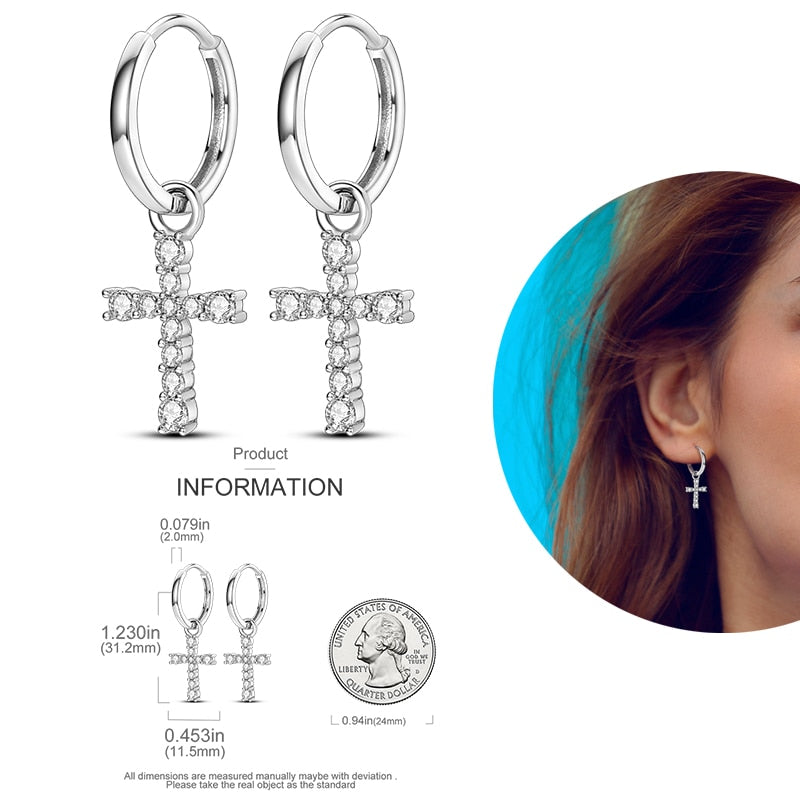 1 Paar Creolen aus 925 sterling Silber Ohrringe Ohrschmuck Zirkonia Ohrstecker