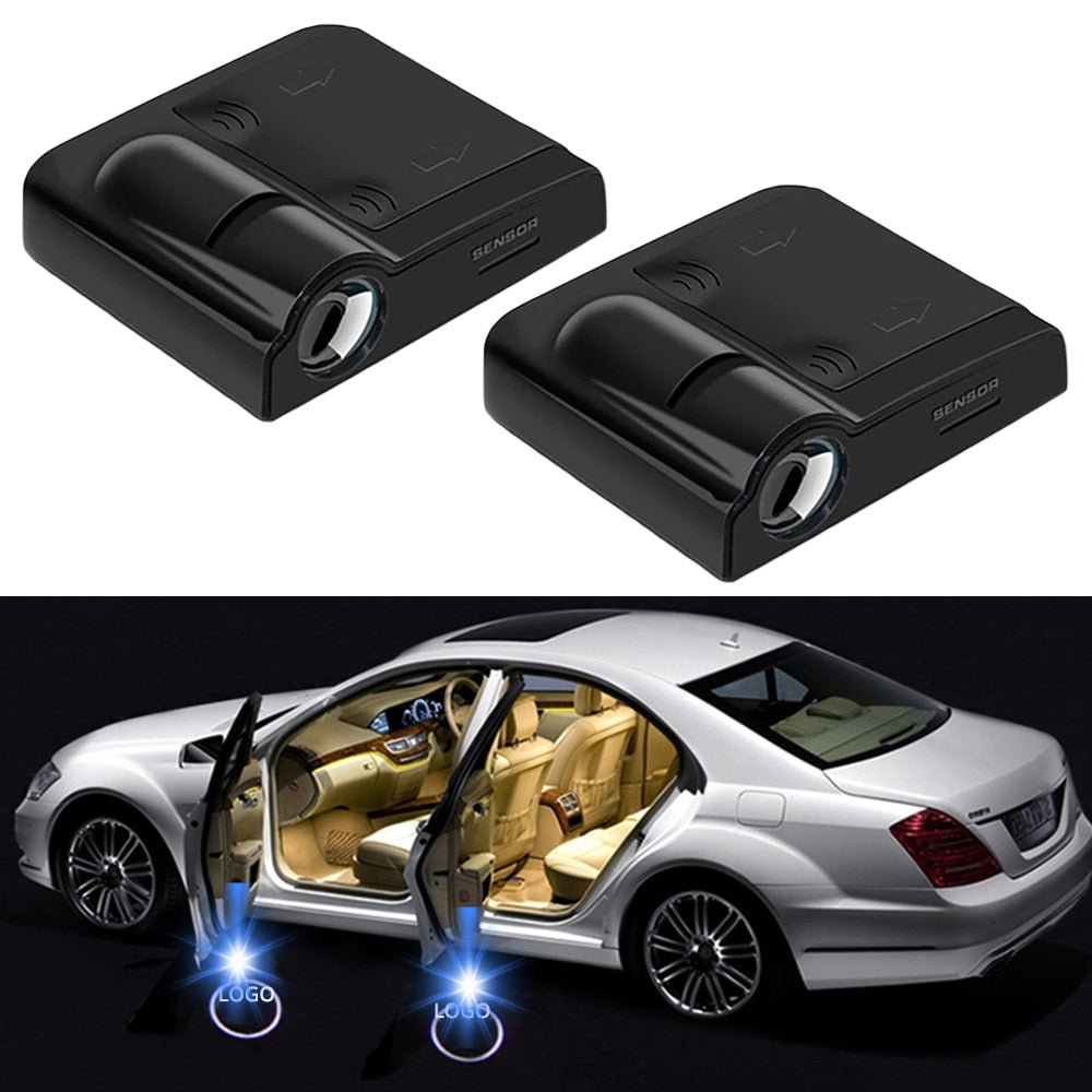 2X Kabelloses Autotürlicht LED-Auto Automarken logo Projektor-Logo