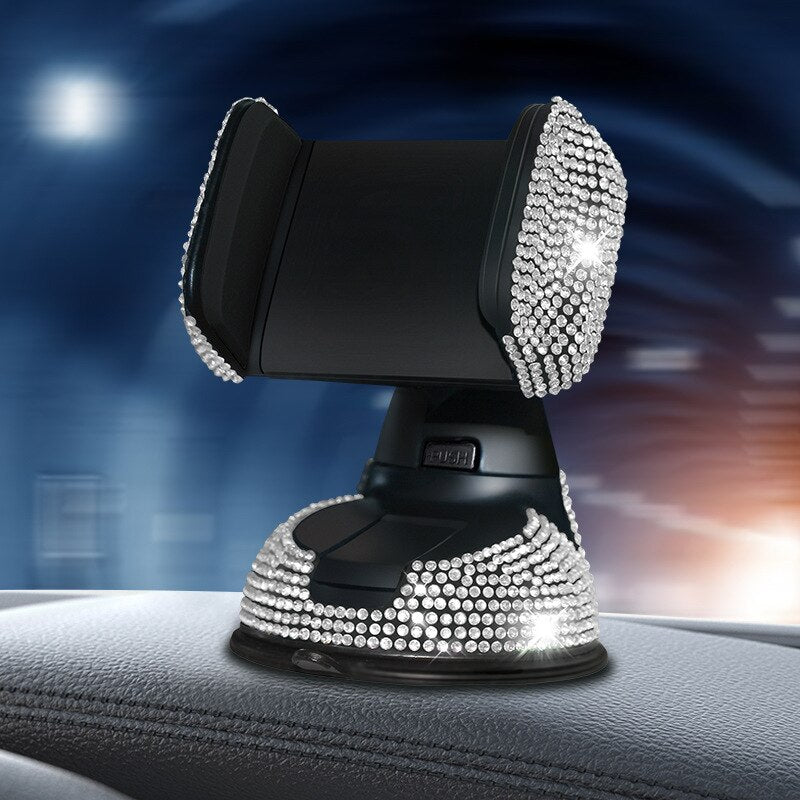 Auto Handy Halterung KFZ Armaturenbrett Smartphone Halter Saugnapf Strass